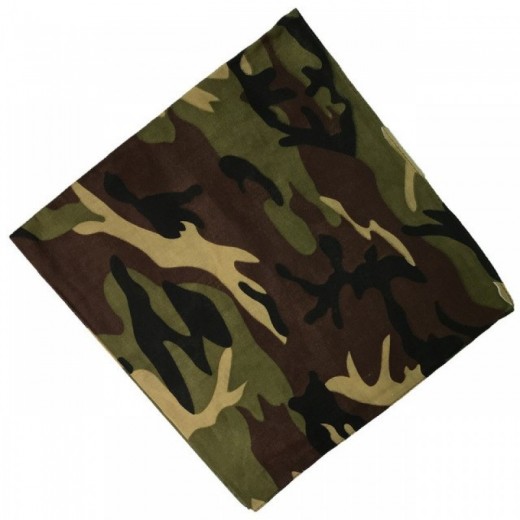 Bandana de camuflaje Woodland pañuelo para cabeza color militar caza