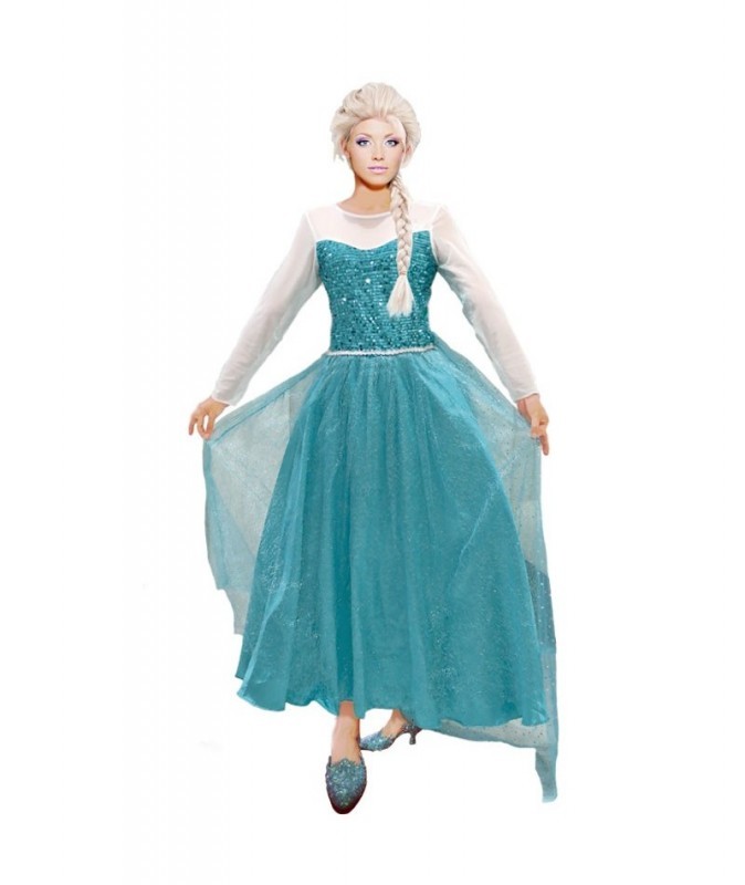 Vestido de Princesa Elsa Reina de Hielo Mujeres XXL Disfraz de Carnaval Katara 1768 Vestido  Elegante Azul 