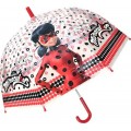 Paraguas de LadyBug Prodigiosa de dibujos animados Miraculous transparente 46 cm