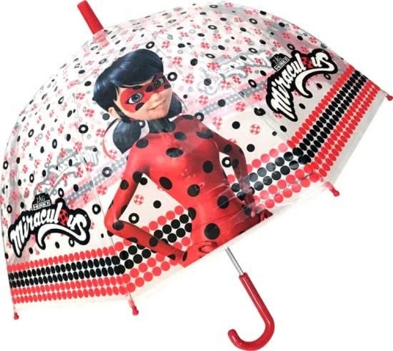 Paraguas de LadyBug de dibujos Miraculous transparente - TodoMasBarato