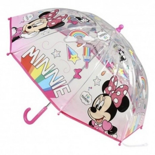 Paraguas de Minnie Mouse transparente de Mini Novia de Mickey Mouse Disney