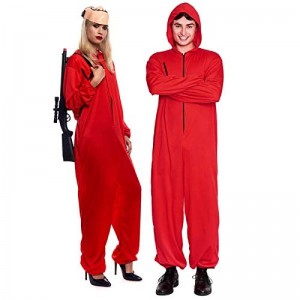 Disfraz de atracador ladrón mono rojo en varias tallas atracador Adulto
