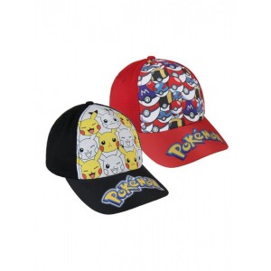 Gorra de pokemon para niño negra o roja gorras con pikachu o pokeballs Pokemons