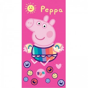 Toalla de Peppa Pig para playa o piscina para niña color rosa pepa con manguitos