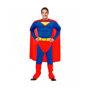 Disfraz Super heroe Tipo SUPERMAN para Hombre traje carnaval musculoso heroe