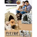 Casa para perro y gato pequeña Pet Hut marron con huellas cama iglu