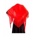Manton rojo de sevillana matón para traje andaluza con flecos baile flamenca M