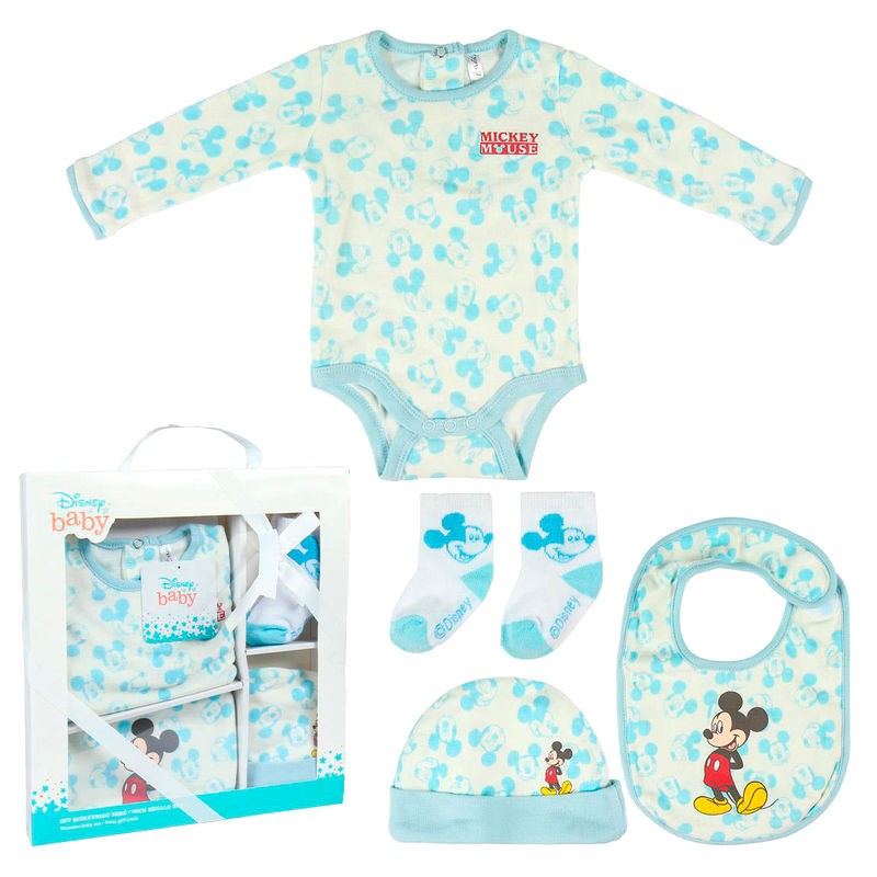 Pack regalo bienvenida bebe Mickey Disney para bebes recien nacidos Azul - TodoMasBarato
