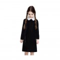 Disfraz Strange girl chica rara vestido negro niña con trenzas halloween niña