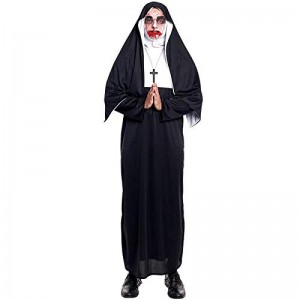 Disfraz de Monja con túnica cofia y cruz monja Maldita o normal traje sotana