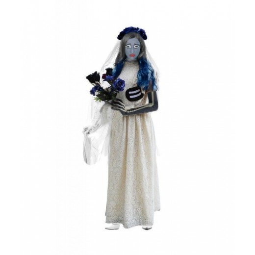 Disfraz de novia cadaver adulto esqueleto traje con velo carnaval halloween