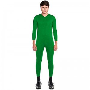 Mono ajustado Maillot disfraz de color Verde Adulto Hombre Unisex