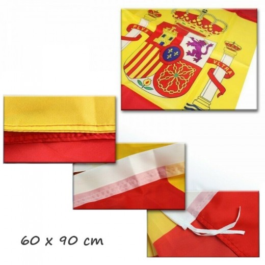 Bandera de España de 60x90 cm bandera con escuado de españa grande nacinal