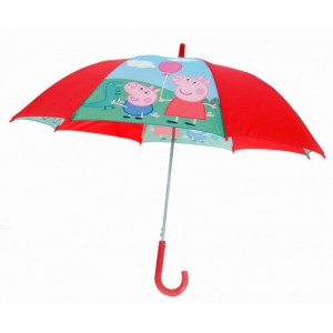 Paraguas de Peppa Pig y george rojo y azul automatico dibujos cerdita infantil