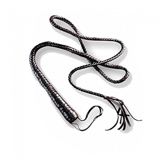 Latigo negro de 180 cm para disfraz domador polipiel indiana