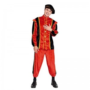 Disfraz de Trovador medieval carnaval traje rojo de epoca historico