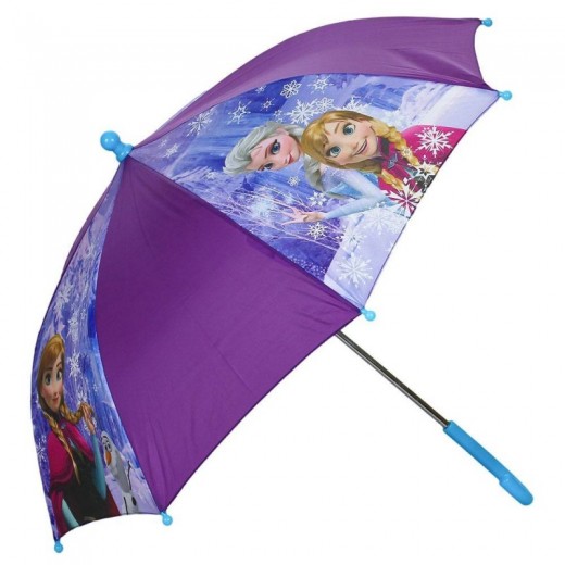 Paraguas de Frozen Elsa y Anna Morado con agarre Azul color lila 40 cm