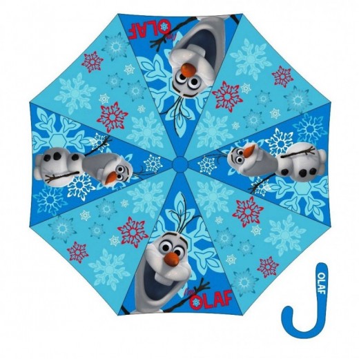 Paraguas de Frozen Olaf muñeco de nieve con agarre Azul color azul 40 cm