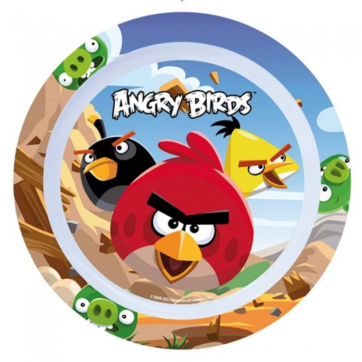 Plato de Angry Birds de melamina con los dibujos de pajaros infantil 22 cm