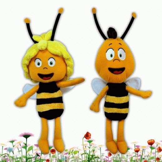 Peluche de la abeja Maya y Willy abejas juguetes Malla y su amigo peluches 28 cm