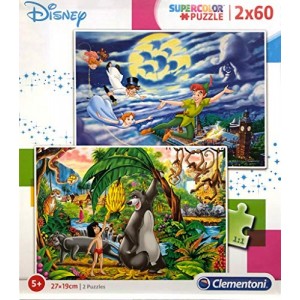 Puzzle disney Piter Pan y libro de la selva 2 puzzles de 60 piezas