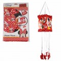 Piñata con antifaz de Minnie Mouse roja con lunares blanco para cumpleaños 20X30