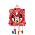 Piñata de Minnie Mouse roja 33x28 para fiestas y cumpleaños con cuerdas