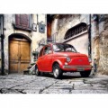 Puzzle coche Fiat 500 Rojo de 500 piezas Italia