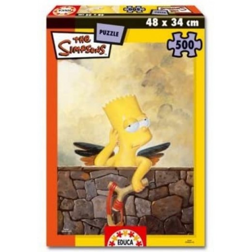 Puzzle de los Simpsons 500 piezas Bart Simpson Angel mediano