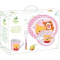 Vajilla de Winnie the Pooh 5 piezas rosa para bebe especial microondas sin BPA