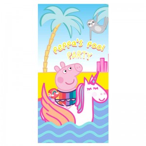 Toalla de Peppa pig con Unicornio fiesta en piscina secado rapido