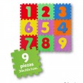 Alfombra puzzle EVA de Números de colores 90x90 cm 9 piezas puzzle para suelo