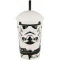 Vaso con caña de Star Wars Stormtrooper 400 ml grande Blanco con tapa