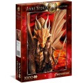 Puzzle 1000 piezas Dragón rojo con guerrera Inner Strength de Anne Stokes