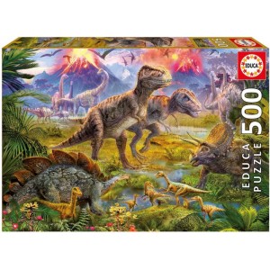 Puzzle de 500 piezas de los Dinosaurios prehistóricos encuentro diferentes tipo
