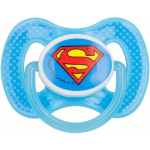 Chupete de Super Man Liga de la Justicia Azul silicona libre de BPA