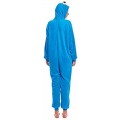 Mono Disfraz Pijama de Monstruo azul come galletas adulto con ojos manta disfraz