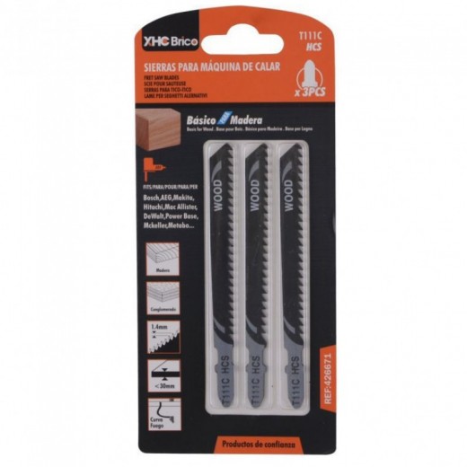 Lames De Scie Sauteuse Makita T111C – Lot De 5 Lames HCS Pour Coupe Basique Bois, 8 Dents/pouce, Longueur 80 Mm