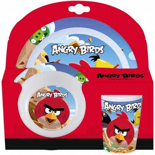 Set de Melamina de plato cuenco y vaso de Angry Birds vajilla infantil