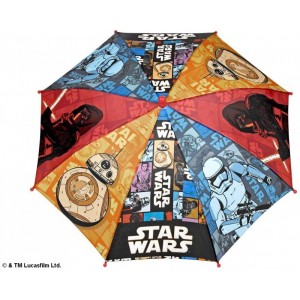 Paraguas de Star Wars con mango manual rojo stormtrooper personajes 45cm