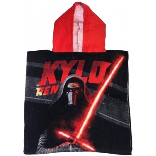 Poncho de Star Wars secado rapido muy save StarWars Kylo negro y rojo algodón