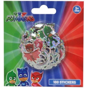 100 Stickers Pegatinas de Pj Masks a todo color y brillantes pequeños pjmasks