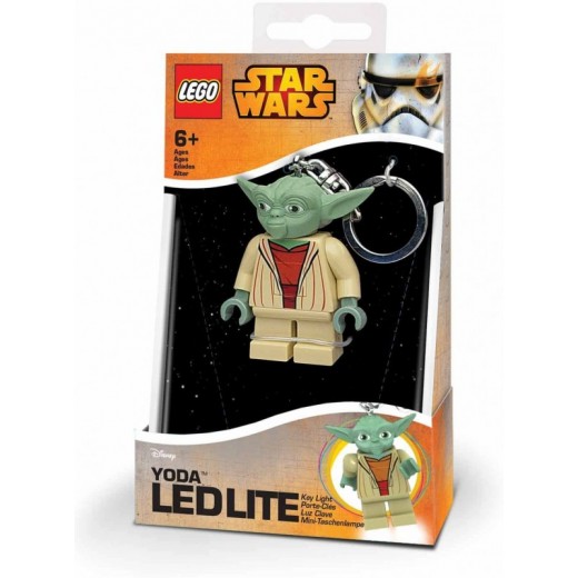 LLavero de Lego de yoda Star wars con mini linerna led Joda Jedi Starwars