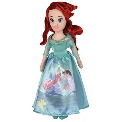 Peluche princesa La Sirenita Arielle de 25 cm vestido brillante Ariel peliroja