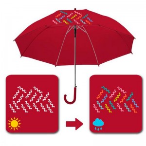 Paraguas Magico cambio de color adulto Rojo burdeos automático 58 cm