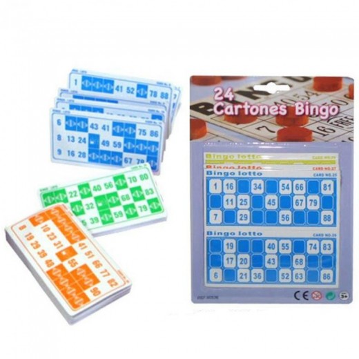 Cartones para Bingo 24 cartones distintos en 3 colores tarjetas juego de bingo