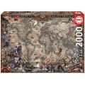 Puzzle Mapa mundo de los piratas de 2000 piezas Grande Mapa del tesoro