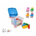 Silla baúl infantil con bloques de construcción de colores guarda juguetes niños
