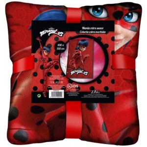 Manta de coralina Prodigiosa Ladybug para sofa cama lady bug 100x150cm calidad