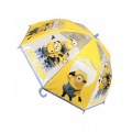 Paraguras transparente de los Minions 45 cm infantil amarillo para lluvia